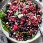 Fresh Berry Quinoa Salad with Gorgonzola and Lemon Honey Dressing