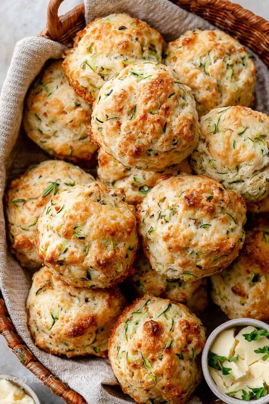 Homemade Zucchini Buttermilk Biscuits with Parmesan and Herbs: 20-Min Best Obsession