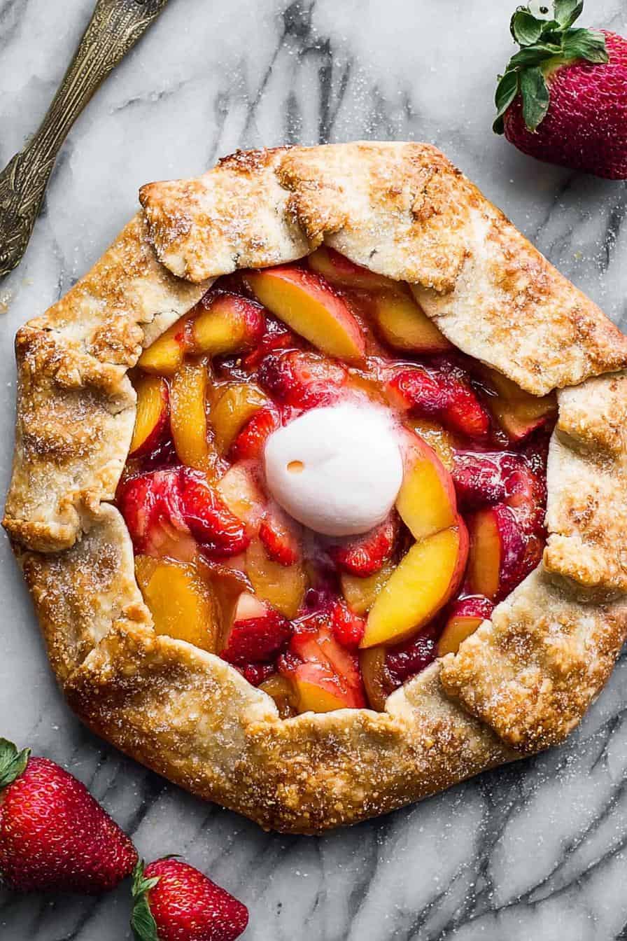 1-hour easy homemade rustic strawberry peach galette recipe